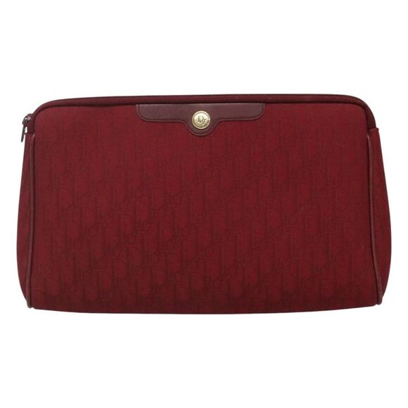 Dior Trotter Red Canvas Clutch Bag (Pre-Owned) - Picture 1 of 16